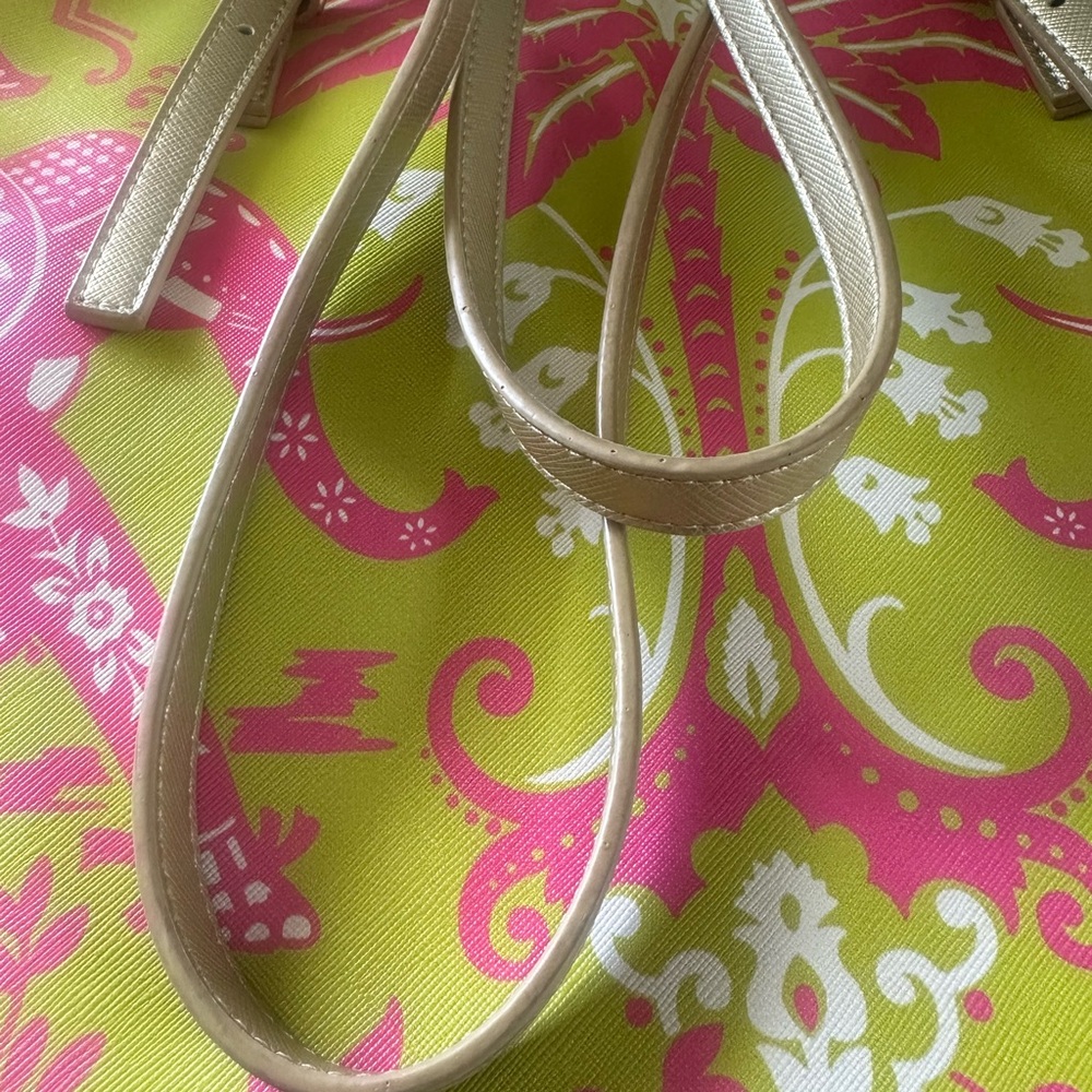 Spartina 449 Elephant Pink and Green Tote Bag - Picture 3 of 14